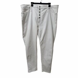 Madewell Womens 10" High Rise Skinny Crop Jeans Plus Size 37 White Denim 90s NWT